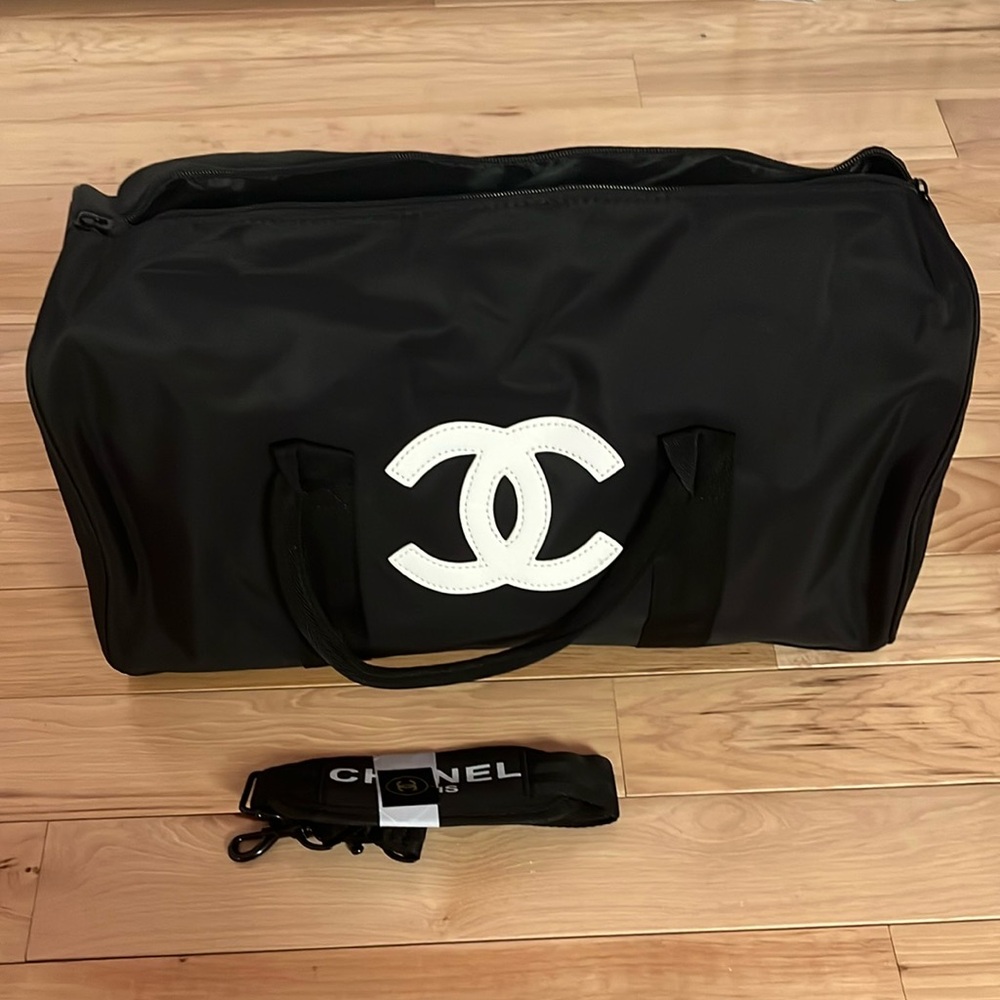 Black and White Duffel Bag